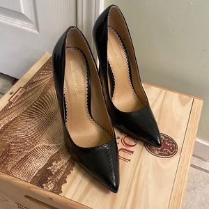 Black snake texture patent Shoe Republic LA pump